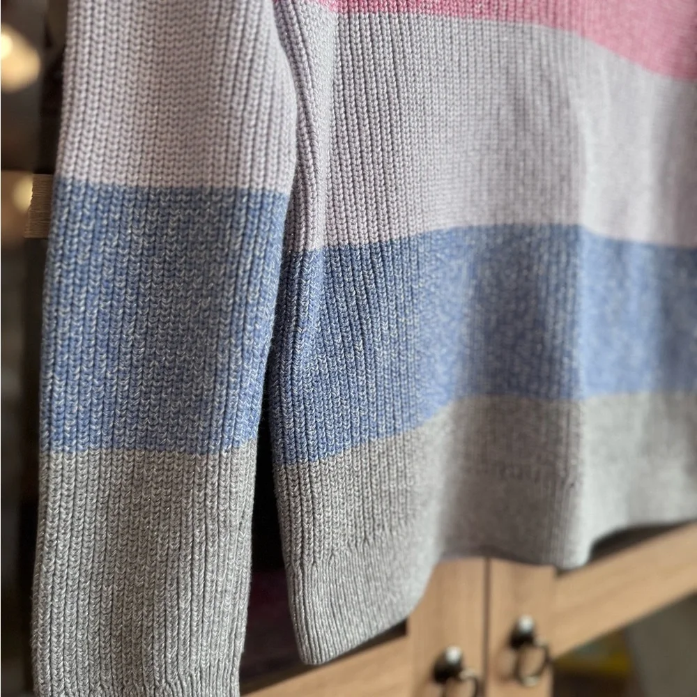 The Children’s Place Girls Pink & Blue Striped Sweater Size 7/8 Cozy Knit